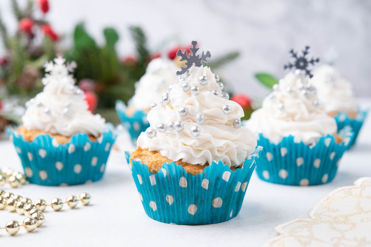 Keto Christmas Cupcakes with Cream Cheese Frosting