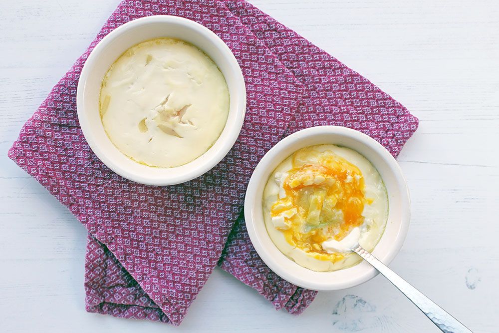 Low Carb Baked Eggs With Leeks And Crème Fraiche