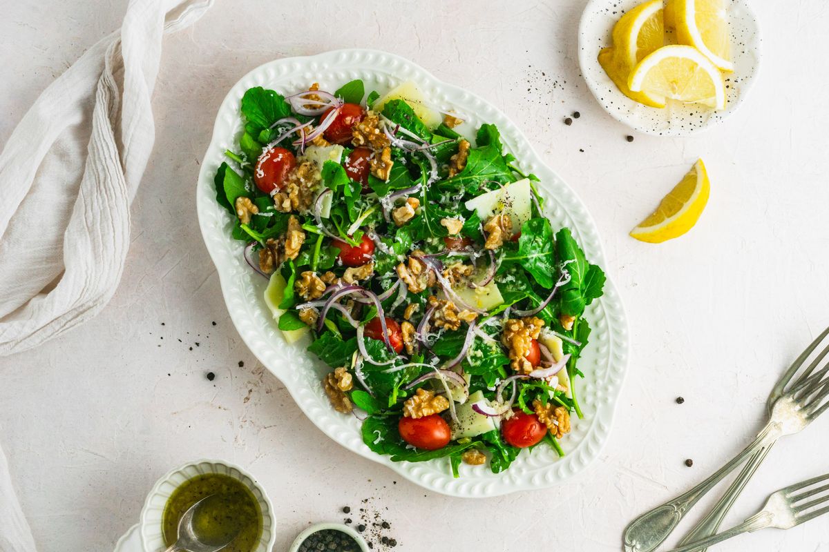 Keto Lemon Arugula Salad with Parmesan