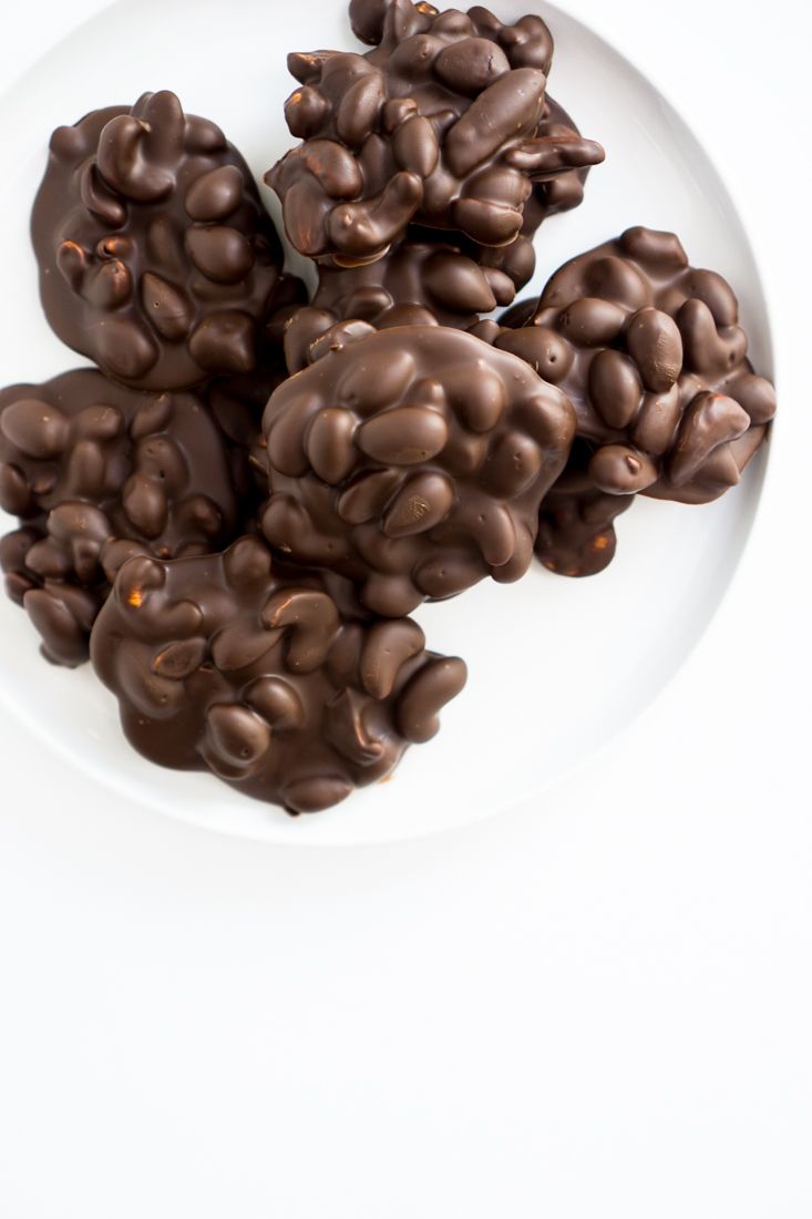 Triple Chocolate-Covered Nut Clusters Recipe 