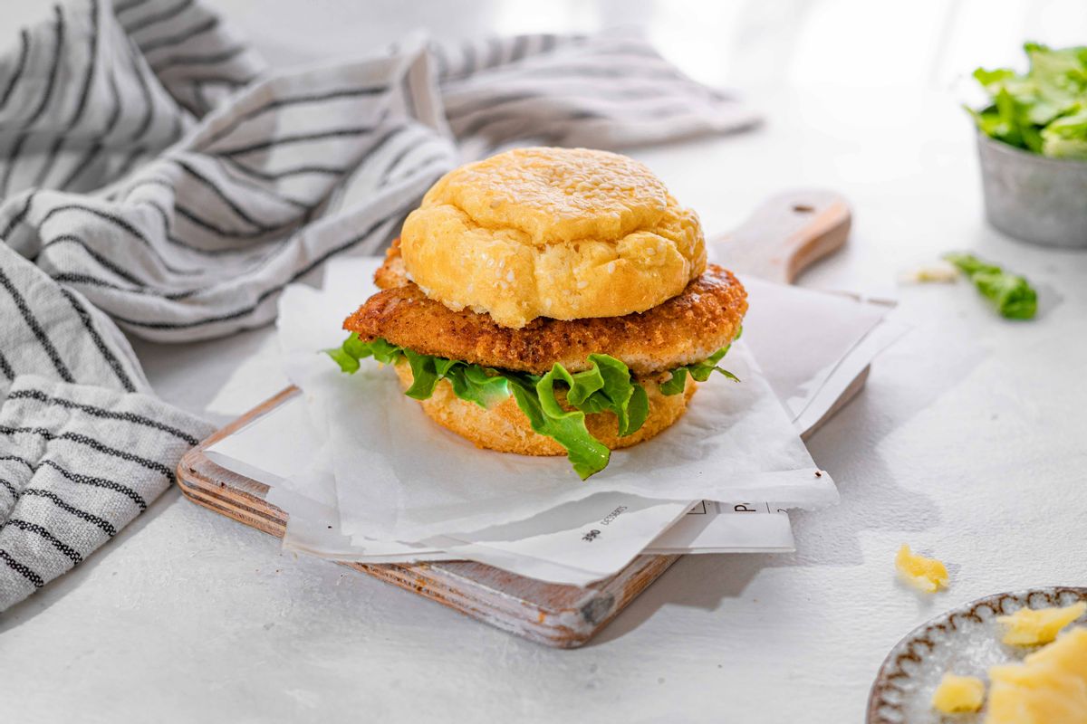 Keto Fried Chicken Sandwich for One