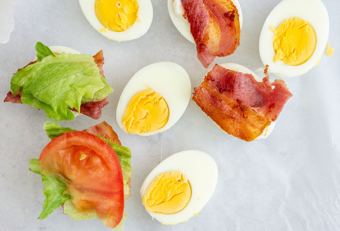 Soft Boiled Egg with Candied Bacon Dippers - Step Away From The Carbs