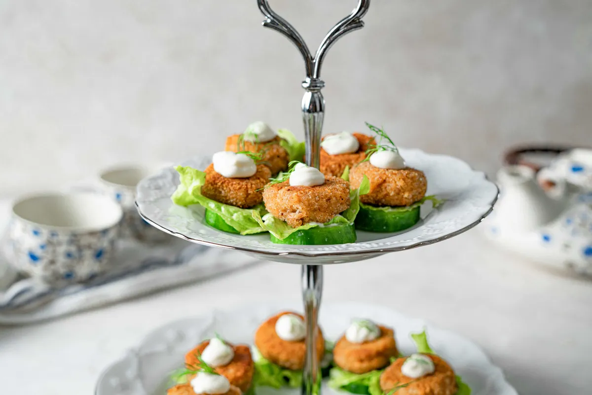 Keto Tea Party Salmon Croquette Canapes