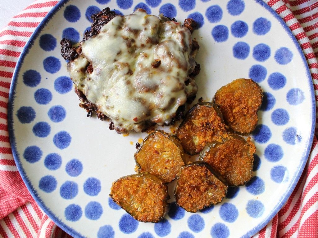 Low Carb Chorizo Cheeseburgers w Air Fried Pickles