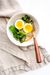 Keto Oatmeal with Soft Boiled Egg and Miso Kale
