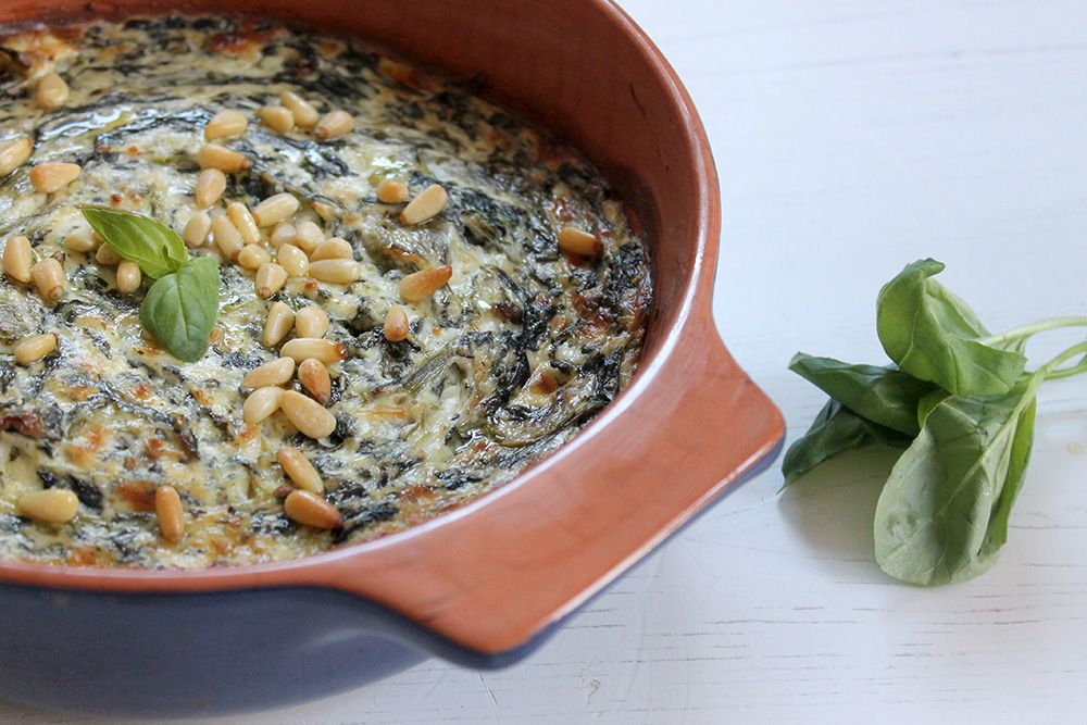 Low Carb Pesto Spinach Bake