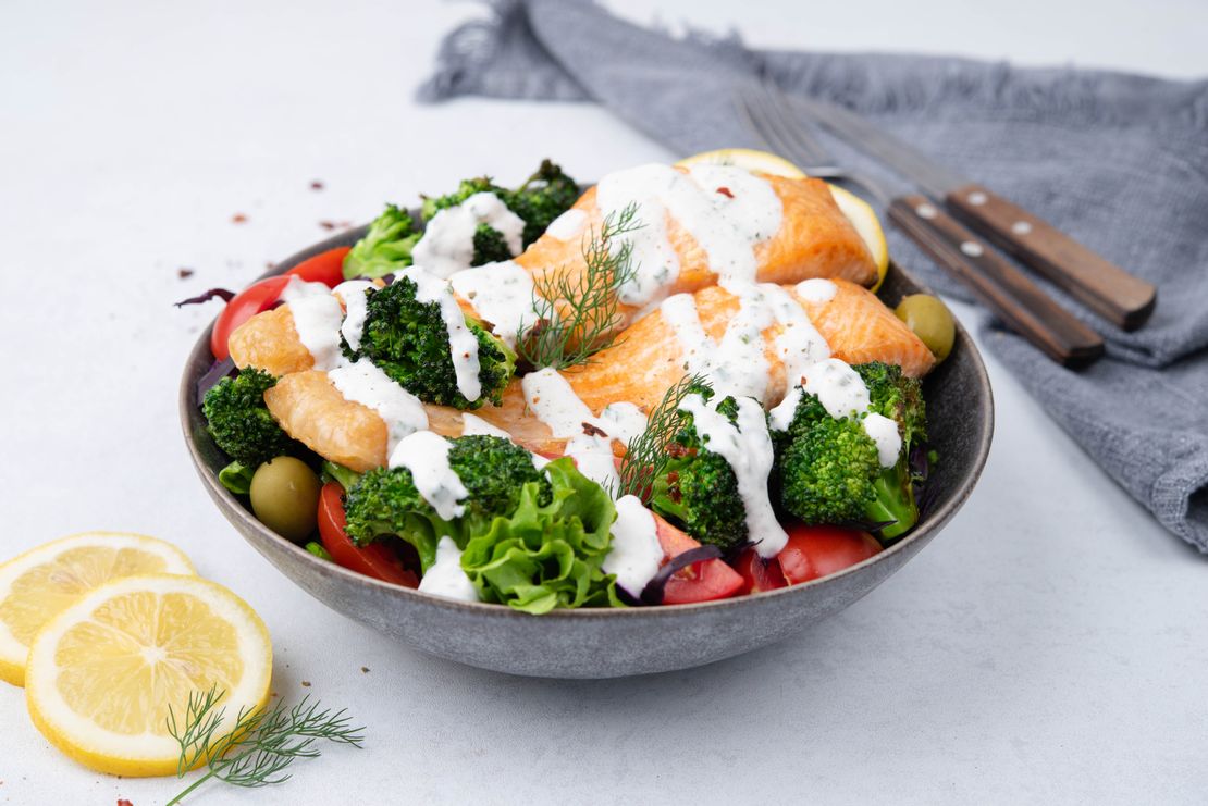 Keto Mediterranean Salmon Bowl Carb Manager