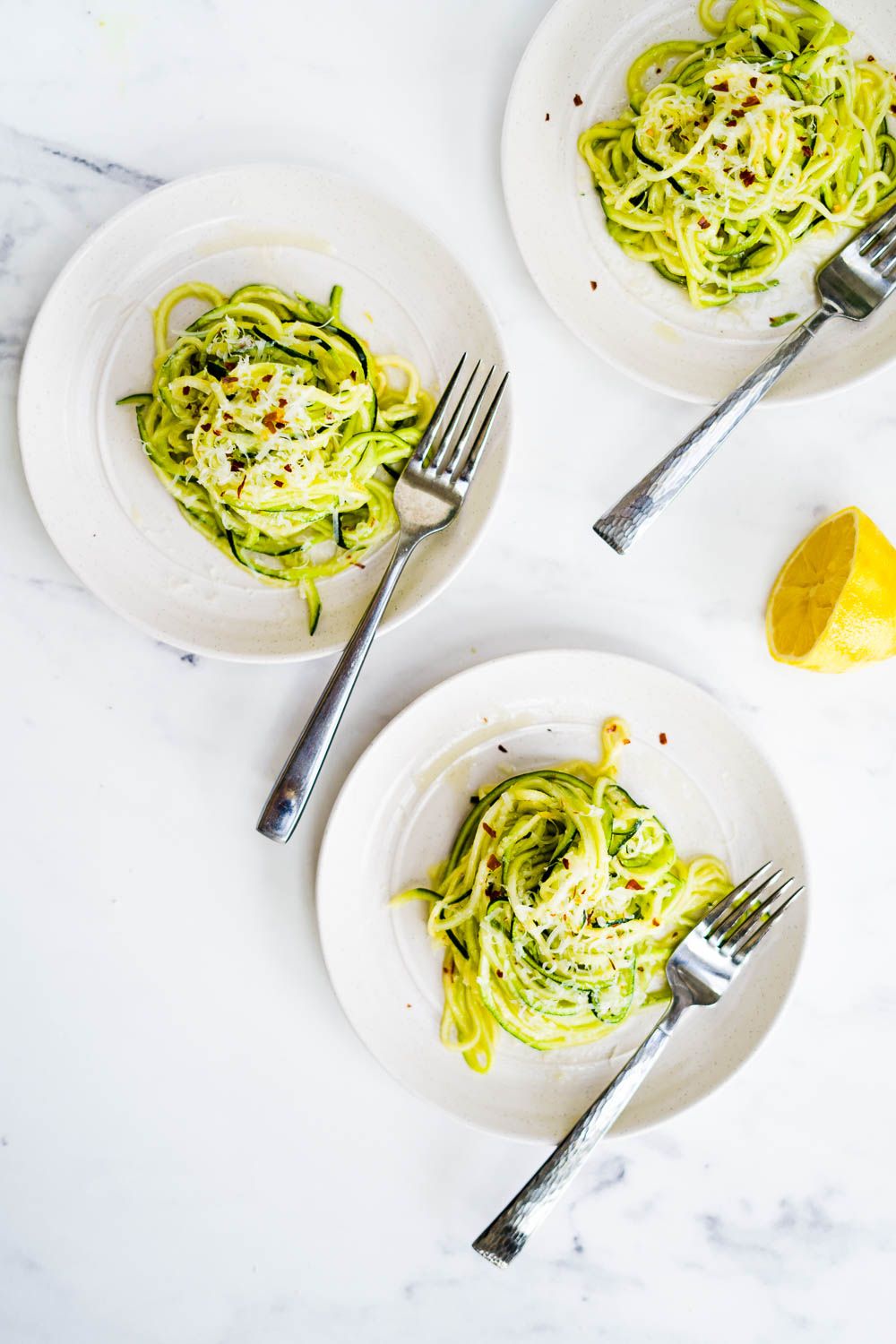 Keto No Cook Zucchini Spaghetti al Limone