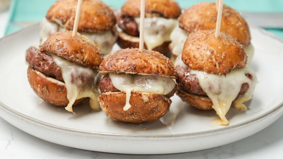 Keto Mini Mushroom Swiss Burgers