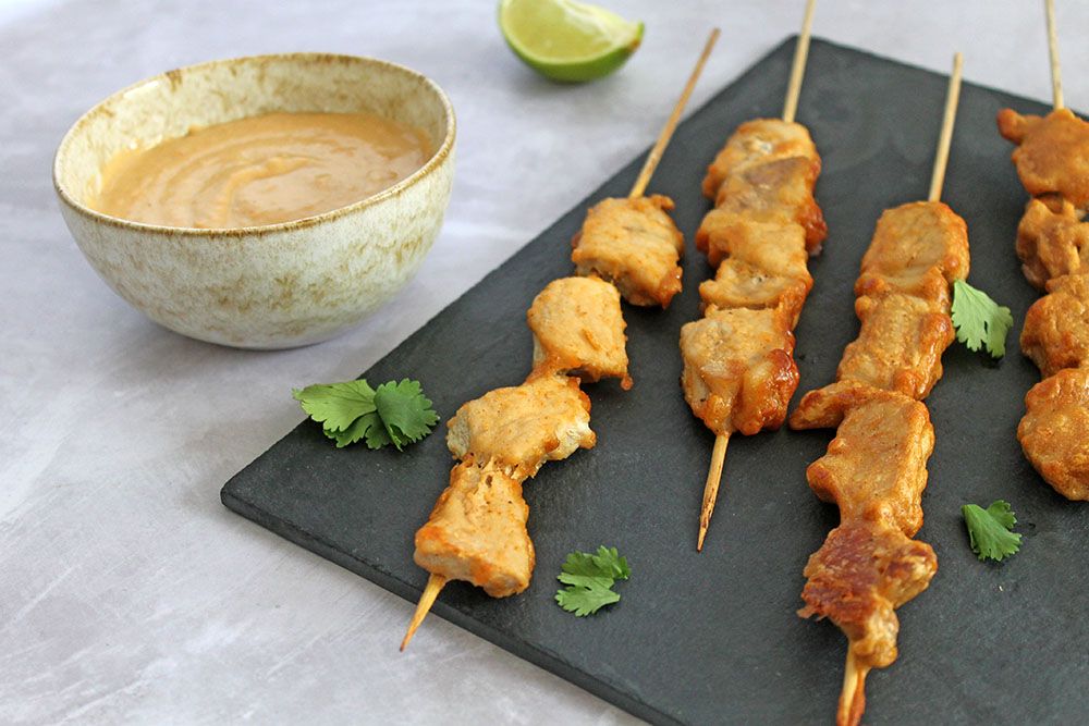 Low Carb Pork Satay Skewers