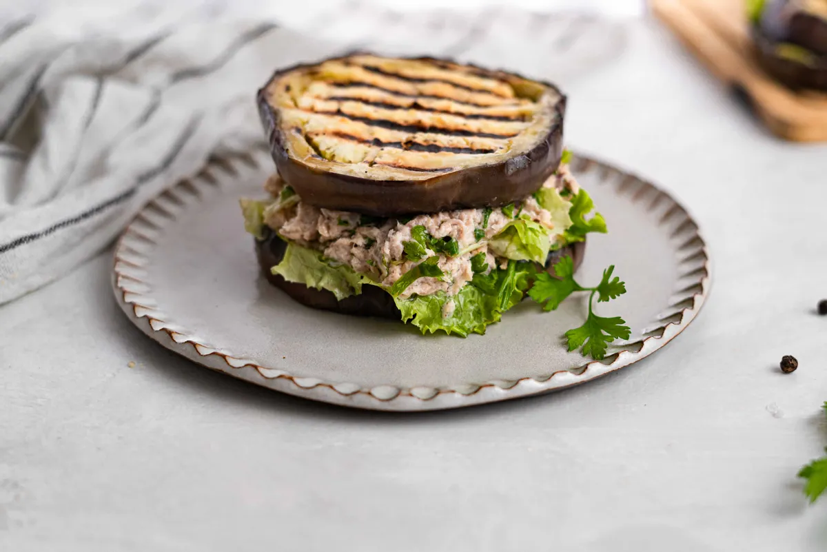 Keto Tuna Eggplant Sandwich