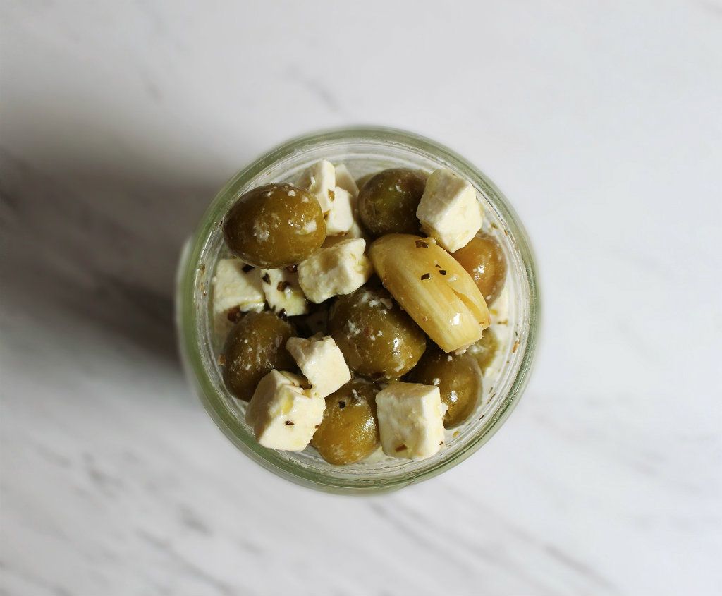 Keto Herbed Green Olives And Feta