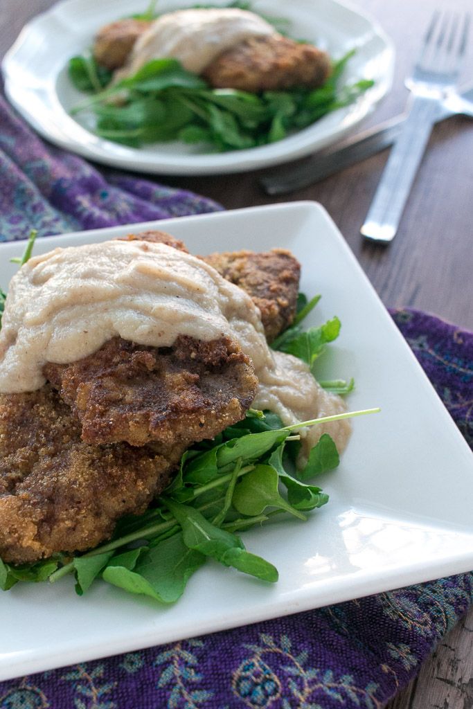 Keto Chicken Fried Steak with Cauliflower Gravy