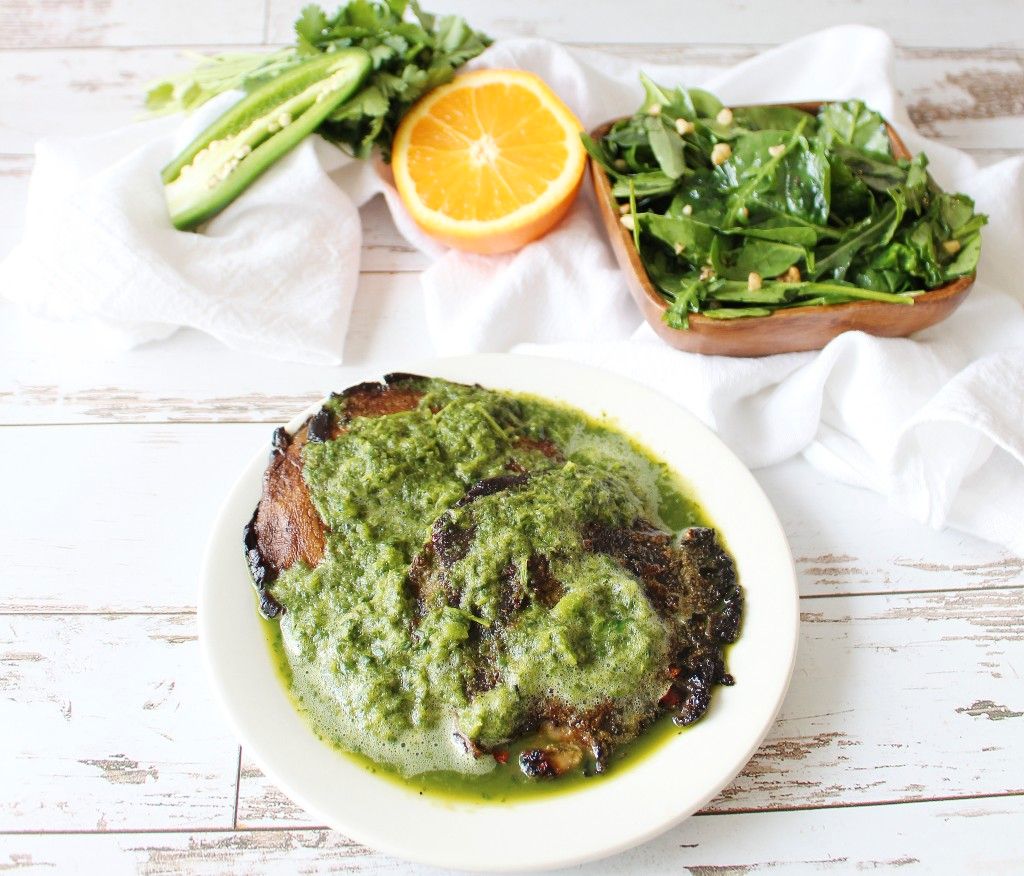 Low Carb Paleo Chimichurri Mushrooms with Citrus Salad