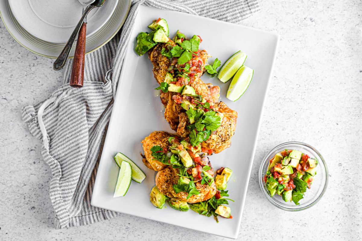 Keto Roasted Chicken with Avocado Salsa