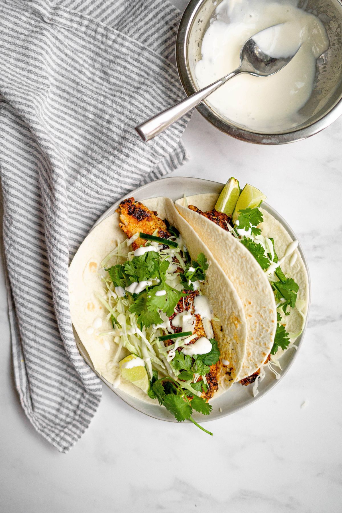 Keto Ultimate Fish Tacos With Lime Crema