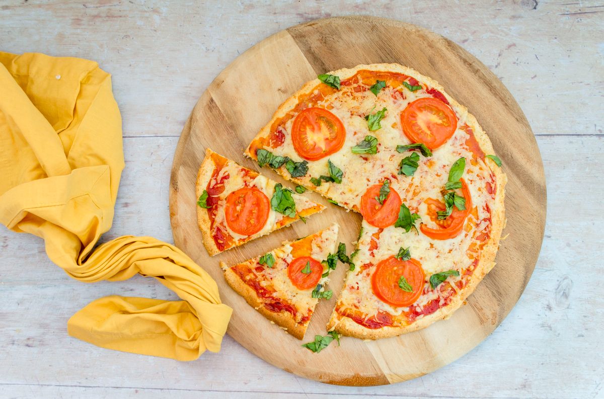 Low Carb Coconut Flour Fathead Margherita Pizza