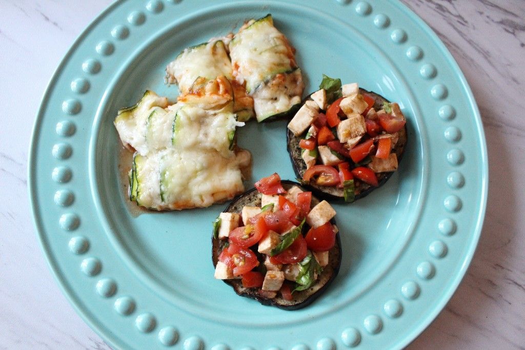 Low Carb Cannelloni w Caprese Topped Eggplant