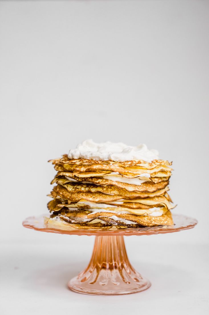 Keto Cardamom Vanilla Crepe Cake