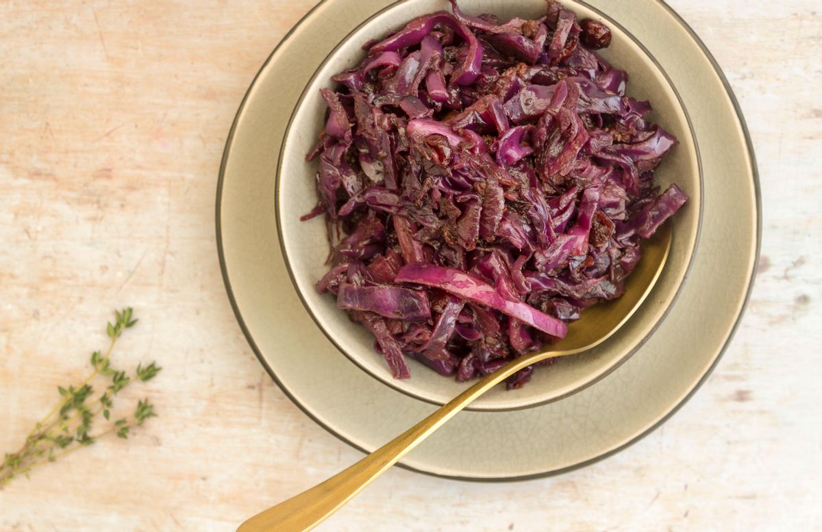 Low Carb Braised Red Cabbage With Bacon And Cranberries