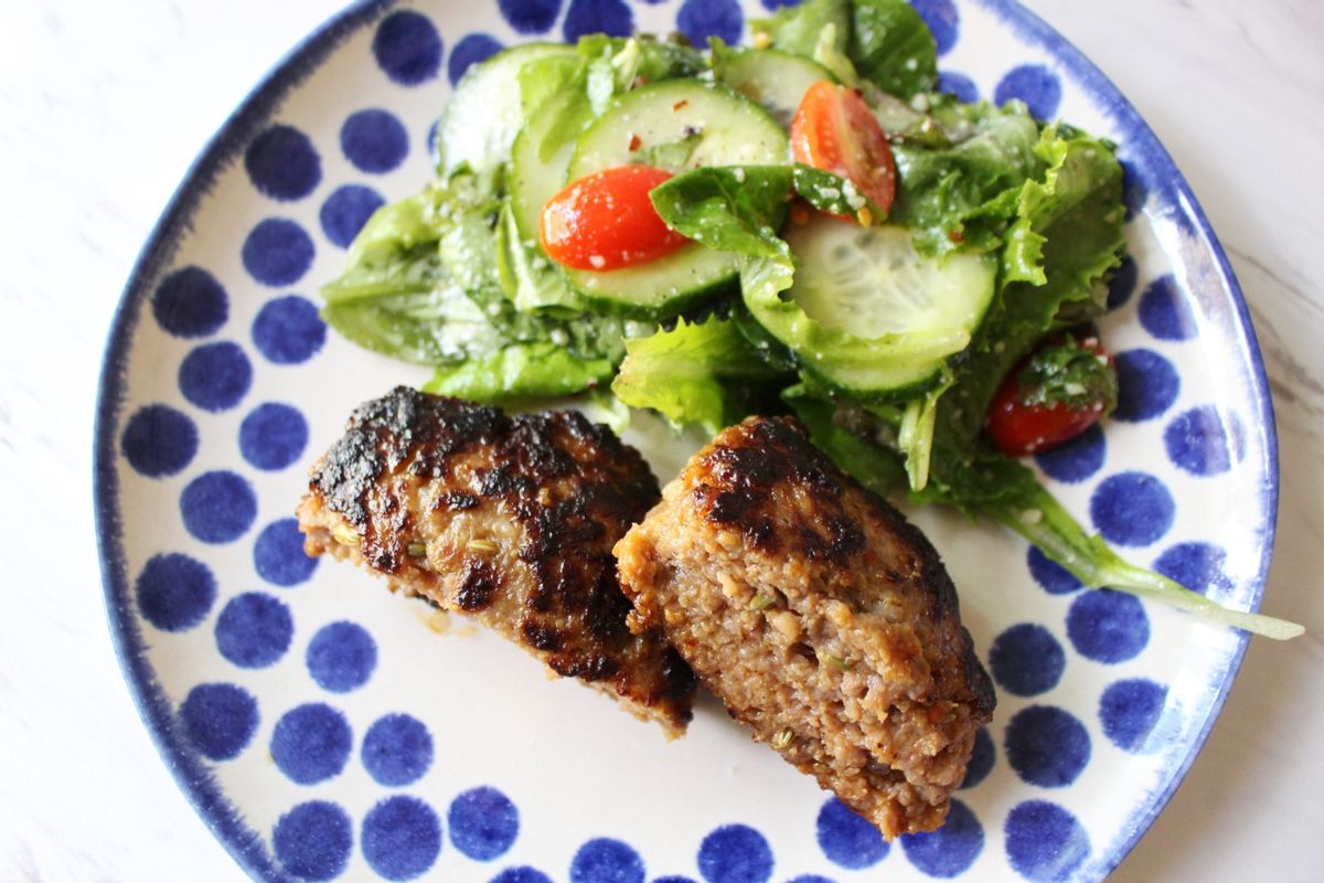 Keto Italian Sausage Patties w Tossed Salad