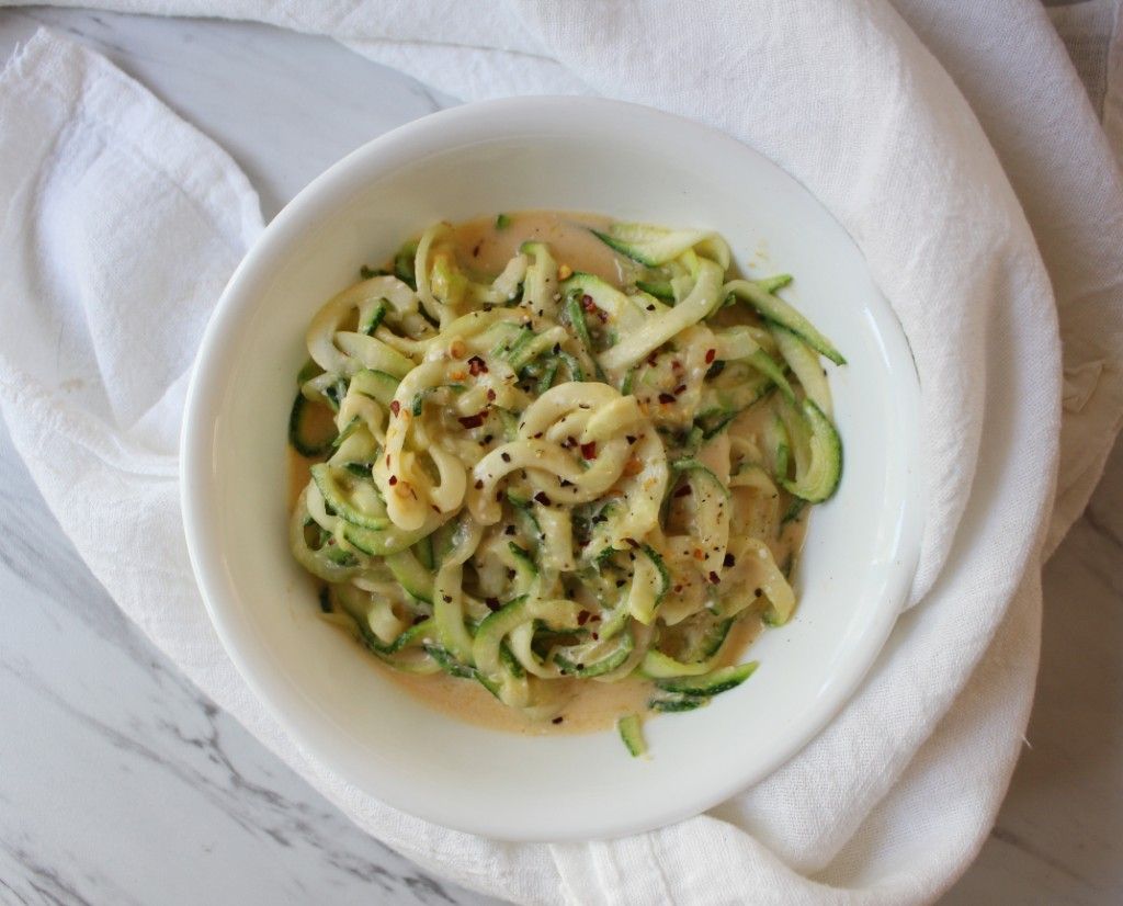 Low Carb Cream Cheese Cheddar Zoodles