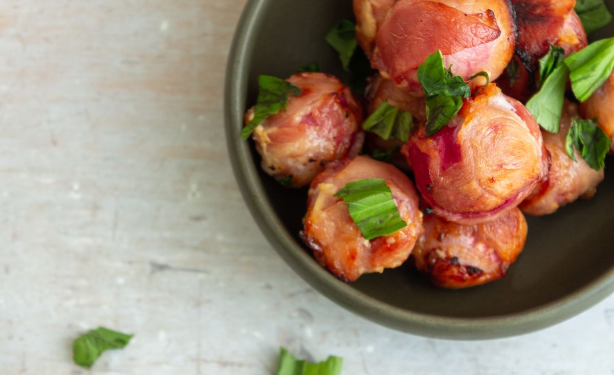 Keto Maple Bacon Wrapped Radishes