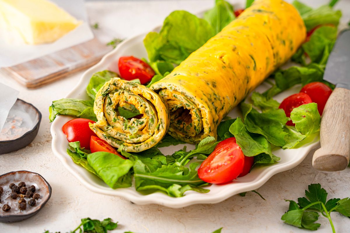 Keto Herby Rolled Omelet