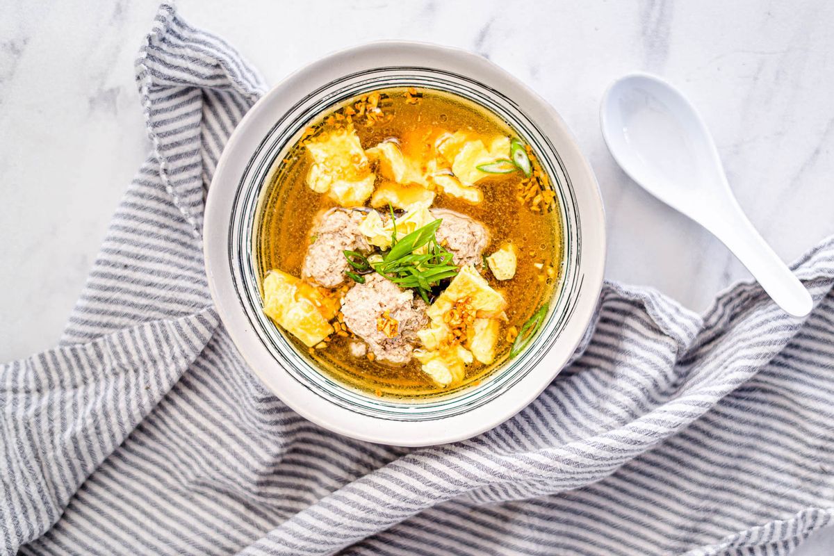 Keto Thai Pork Omelette Soup