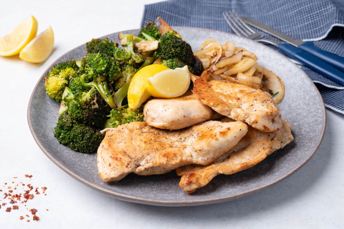 Keto Chicken with Lemon Broccoli and Onions