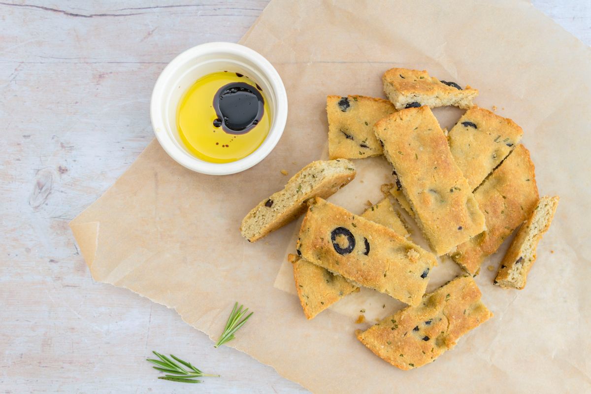 Keto Rosemary and Black Olive Flatbread