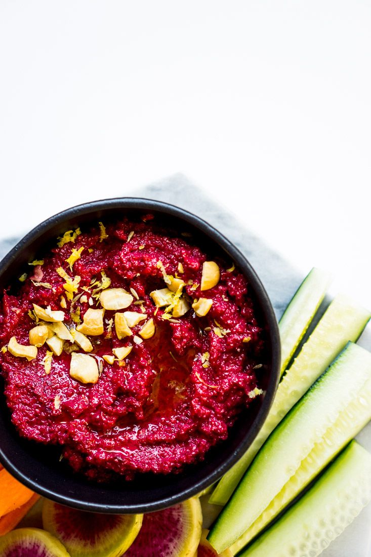 Low Carb Beet Cashew Hummus