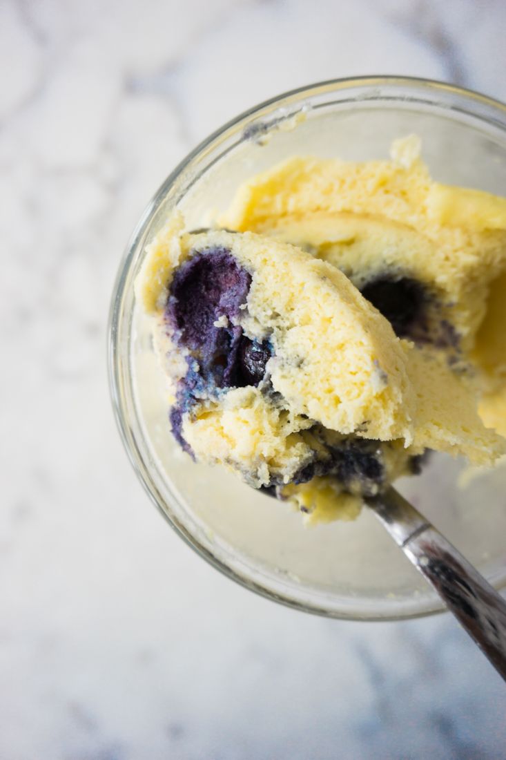 Ultimate Keto Blueberry Sponge Cake In A Mug