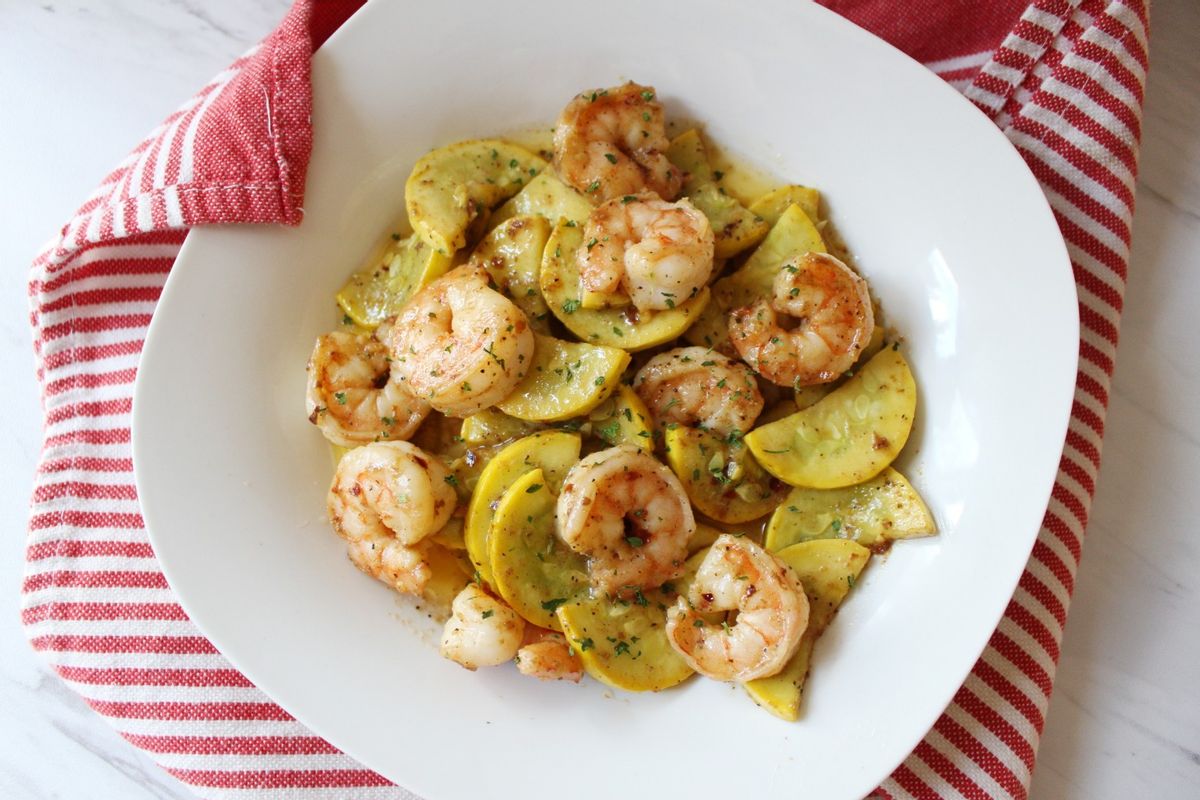 Keto Shrimp Scampi with Spring Squash