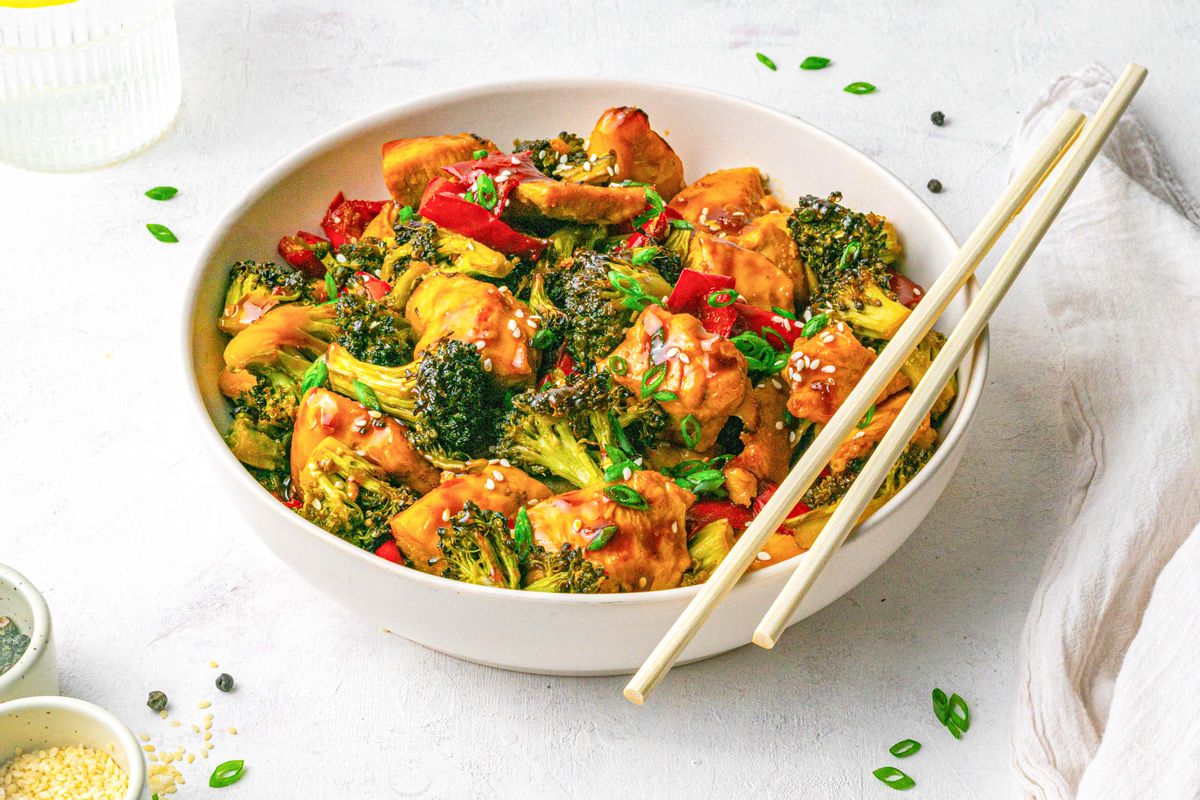 Keto Sheet Pan Sesame Chicken and Veggies