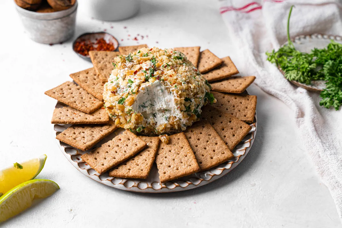 Keto New Year’s Herb and Walnut Cheese Ball