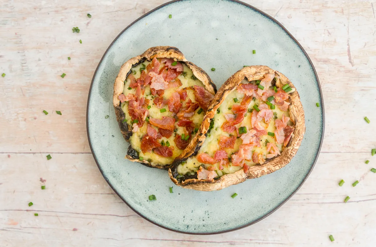 Keto Cheese and Chive Stuffed Mushrooms with Bacon