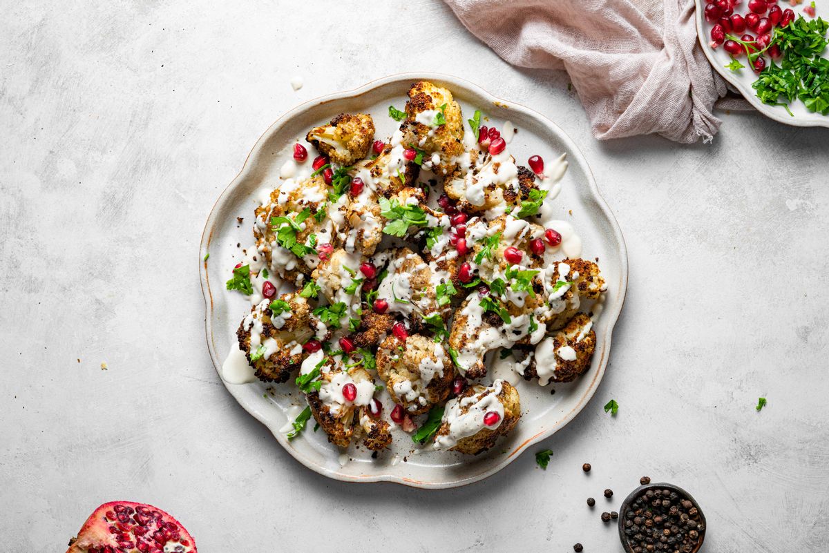 Paleo Low Carb Middle Eastern Roasted Cauliflower Florets
