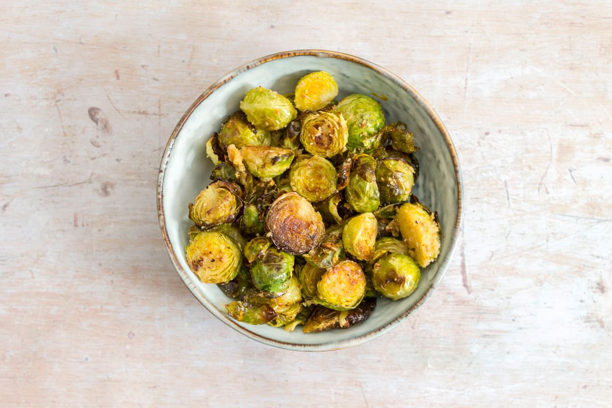 Keto Buttery Parmesan Roasted Sprouts