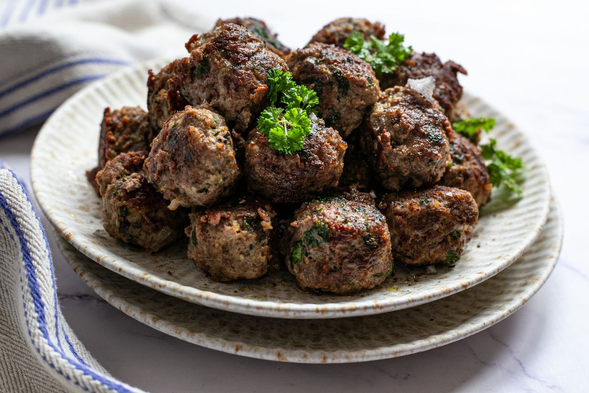 Best Keto Kosher Greek Herbed Beef Meatballs (Keftedes)