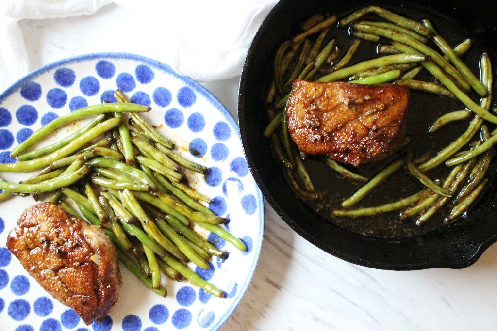 Low Carb Sticky Sweet Duck Breast And Green Beans