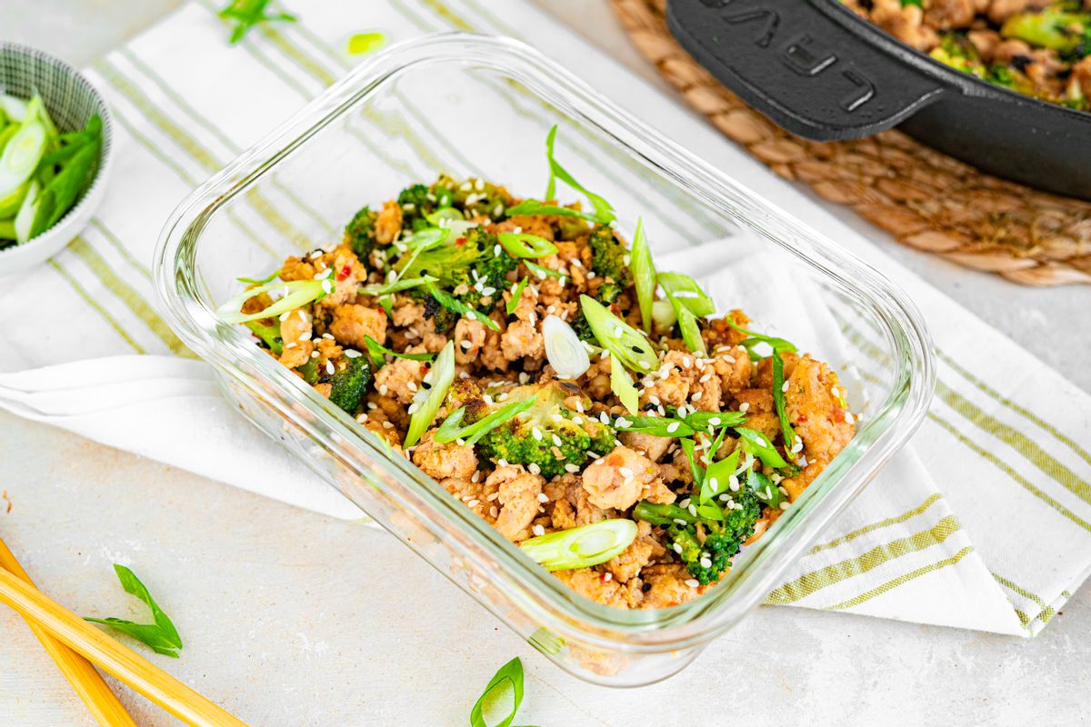 Keto 20 Minute Ground Chicken and Broccoli Meal Prep