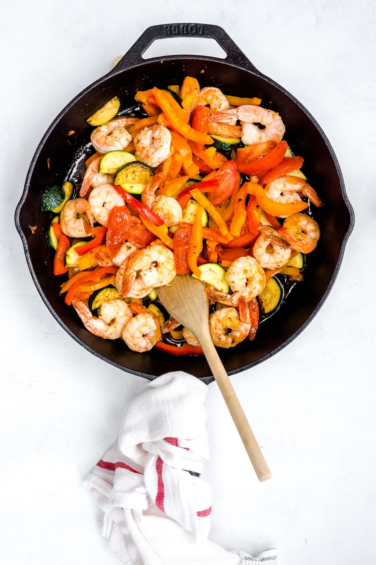 Keto Garlic Balsamic Shrimp Skillet