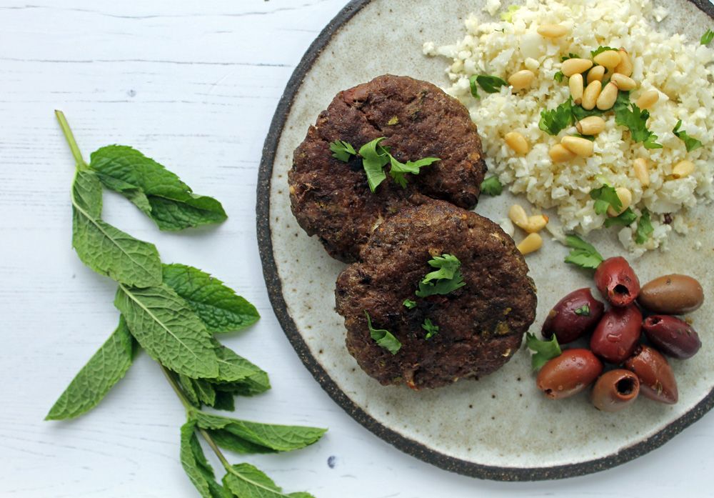 Keto Lamb, Feta And Olive Burgers