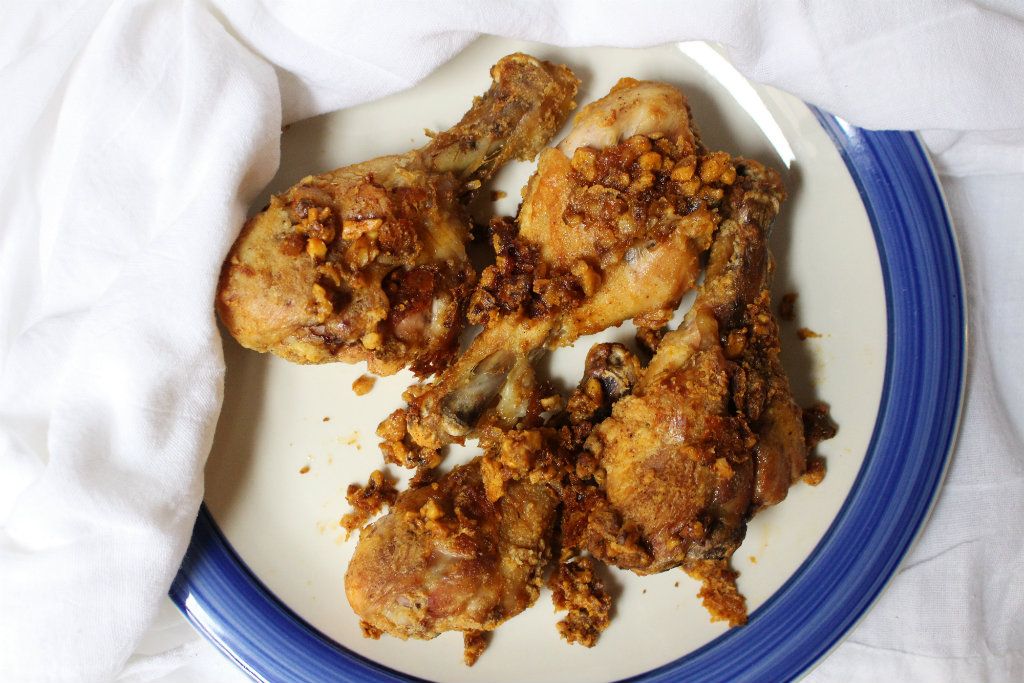 Keto Crispy Walnut Chicken Drumsticks