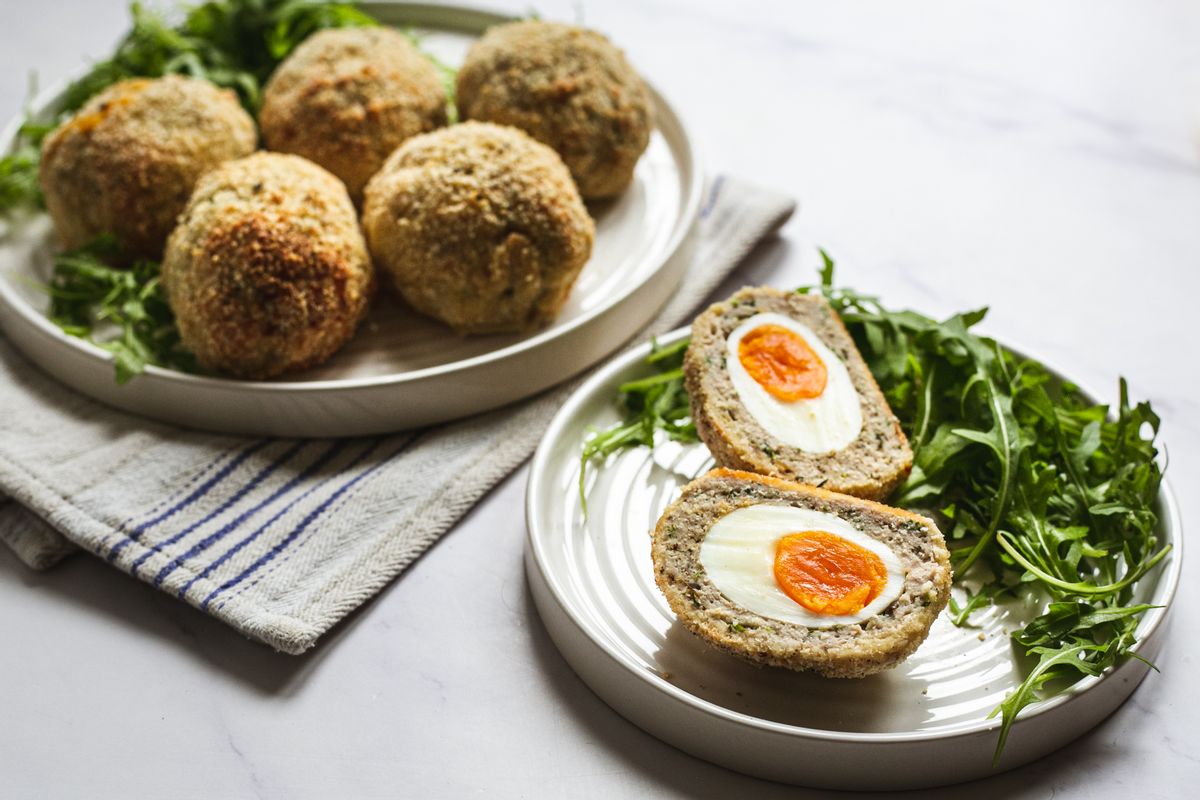 Keto Christmas Turkey Baked Scotch Eggs Snack