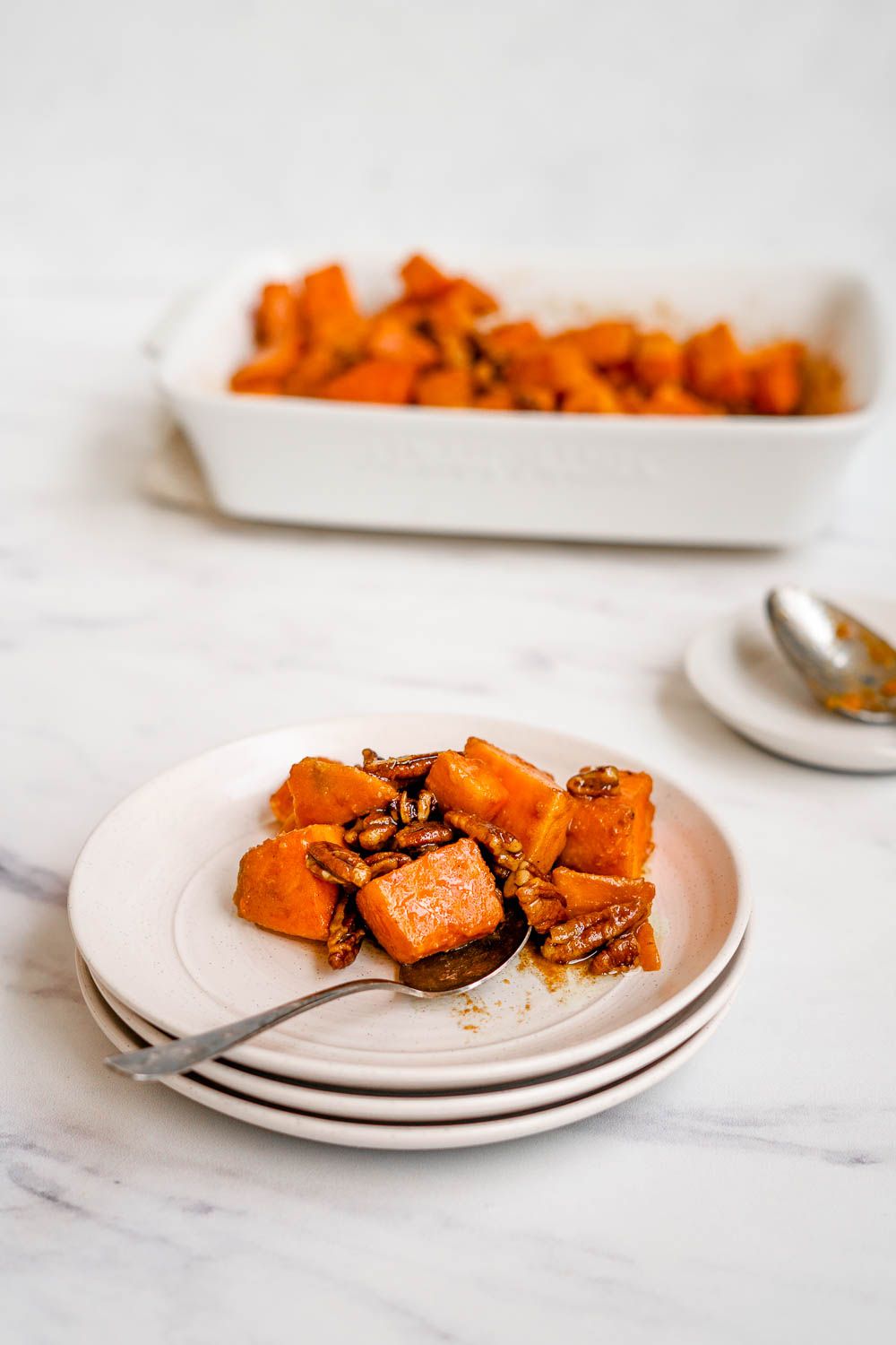 Low Carb Candied Sweet Potatoes with Pecans