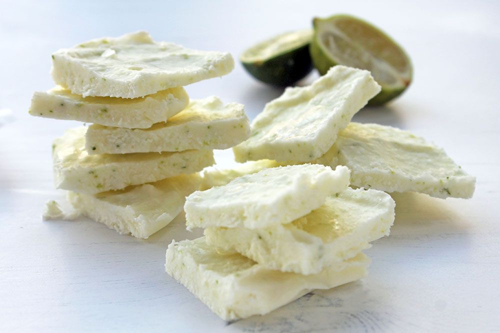 Keto Coconut Lime Frozen Yogurt Bark