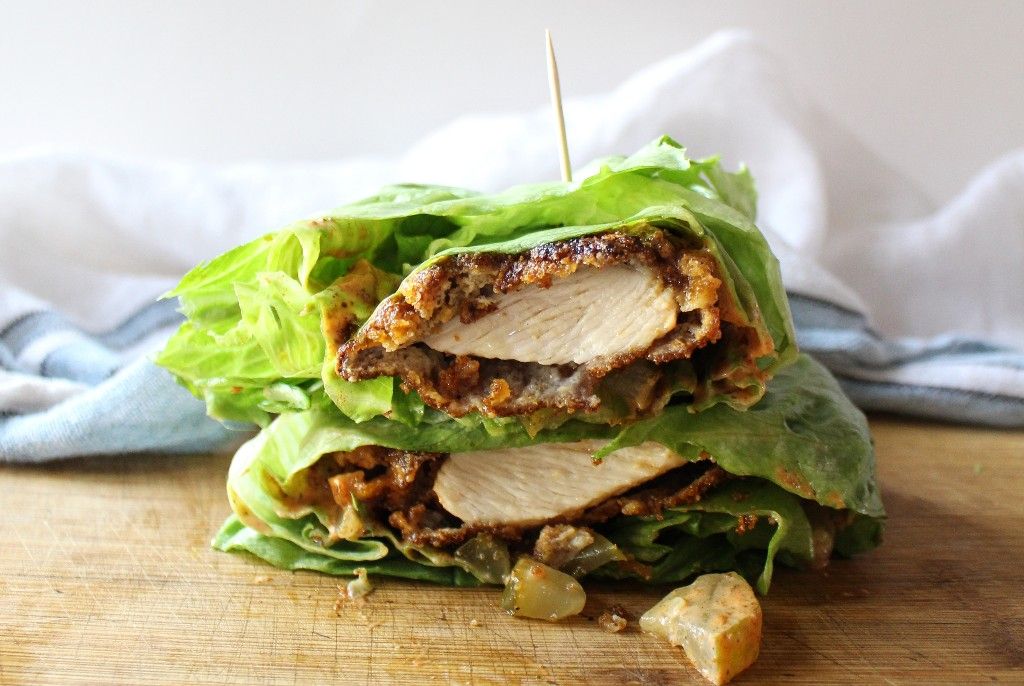 Keto Fried Chicken Lettuce Wrap W Cajun Mayo