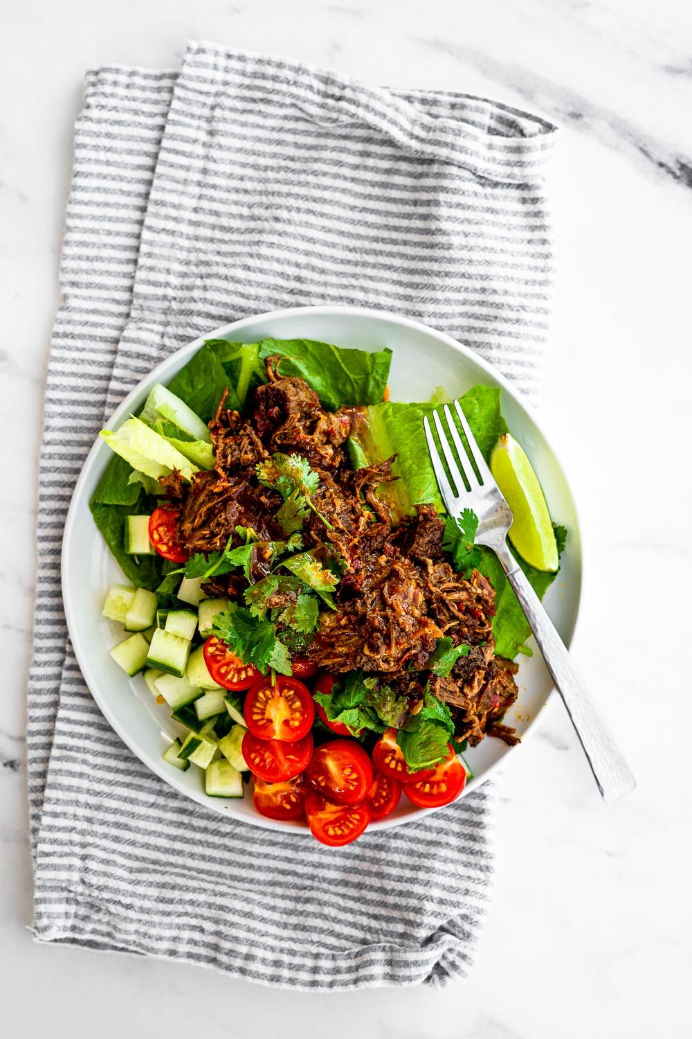 Low Carb Barbacoa Beef Taco Salad